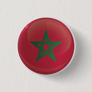 Marokkaanse ringicopvlag ronde button 3,2 cm