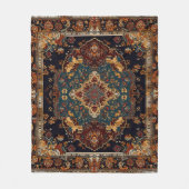 Marokkaanse stijl rood blauw fleece deken (Voorkant)