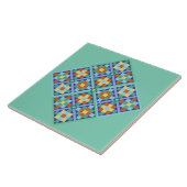 Marokkaanse tegel blokkeert blauwe blauwgroen goud tegeltje (Zijkant)