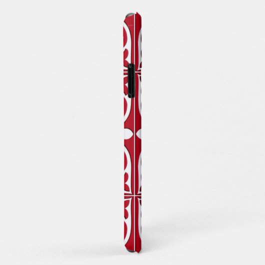 Marokkaanse tegel - donkerrood en wit Case-Mate iPhone case (Achterkant/rechts)