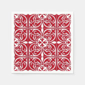 Marokkaanse tegel - donkerrood en wit servetten (Voorkant)