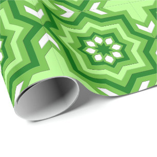 Marokkaanse Tegel, Emerald, Lime Green en White Cadeaupapier