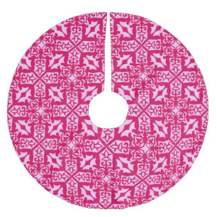 Marokkaanse tegel - fuchsia en lichtroze kerstboom rok