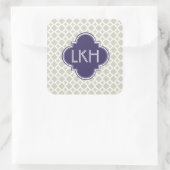 MAROKKAANSE TEGEL MONOGRAM VIERKANTE STICKER (Tas)