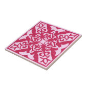 Marokkaanse Tegel Patroon, Fuchsia en Pastel Pink Tegeltje (Zijkant)