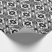 Marokkaanse tegel - wit met zwarte achtergrond cadeaupapier (Hoek)