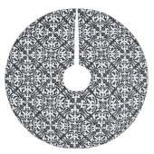 Marokkaanse tegel - wit met zwarte achtergrond kerstboom rok (Voorkant)