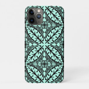 Marokkaanse tegels - aqua blauw en zwart iPhone 11 pro hoesje
