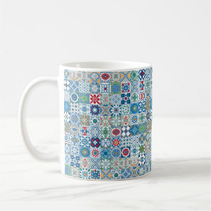 Marokkaanse tegels - blauw en rood koffiemok