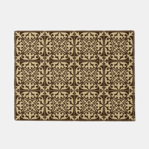 Marokkaanse tegels - chocoladebruin en beige deurmat
