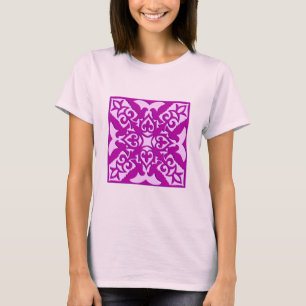Marokkaanse tegels - diepe orchidee en roze t-shirt