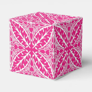 Marokkaanse tegels - fuchsia roze en wit bedankdoosjes