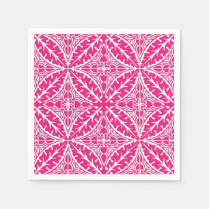 Marokkaanse tegels - fuchsia roze en wit servet