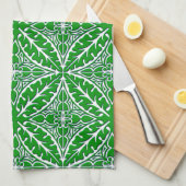 Marokkaanse tegels - groene en witte smaragdvis theedoek (Quarter Fold)