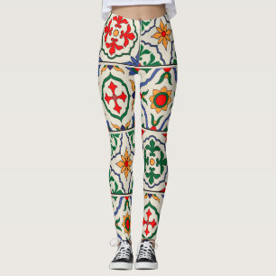 Marokkaanse Tegels: kleurrijk naadloos patroon. Leggings