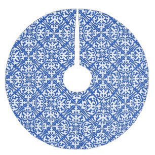 Marokkaanse tegels - kobalt blauw en wit kerstboom rok