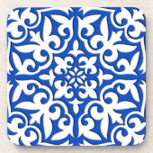 Marokkaanse tegels - kobalt blauw en wit onderzetter (Voorkant)