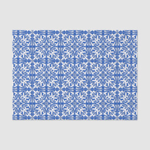 Marokkaanse tegels - kobalt blauw en wit tissuepapier