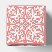 Marokkaanse tegels - koraalroze en wit bedankdoosjes (Bovenkant)
