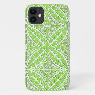 Marokkaanse tegels - limoengroen en wit iPhone 11 hoesje