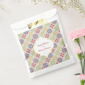 Marokkaanse Tegels Patroon rood geel Bedankzakje (Gezegeld)