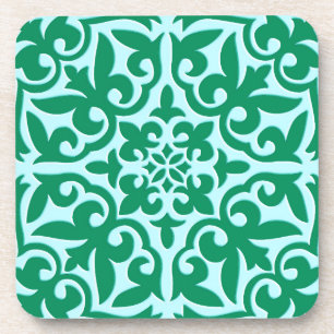 Marokkaanse tegels - turquoise en aqua bier onderzetter