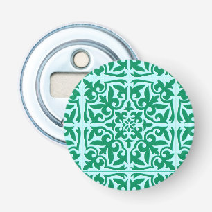 Marokkaanse tegels - turquoise en aqua button flesopener