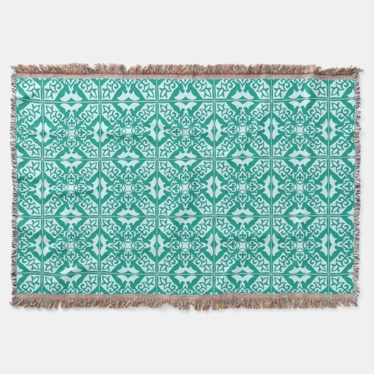 Marokkaanse tegels - turquoise en aqua deken (Voorkant)