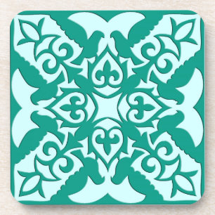 Marokkaanse tegels - turquoise en aqua drankjes onderzetter