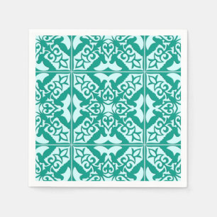 Marokkaanse tegels - turquoise en aqua servet
