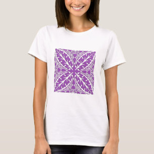 Marokkaanse tegels - violet en wit t-shirt