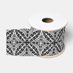 Marokkaanse tegels - zwart-wit grosgrain lint