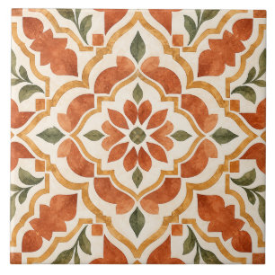 Marokkaanse Terracotta Bloem Keramische Tegel Tegeltje