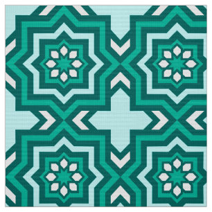 Marokkaanse Tile, Turquoise, Blauwgroen, Aqua en W Stof
