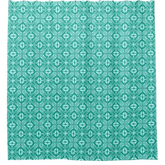 Marokkaanse Tile, Turquoise en Aqua Douchegordijn (Voorkant)