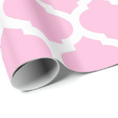 Marokkaanse trellesroze en witte monogram cadeaupapier (Rol Hoek)