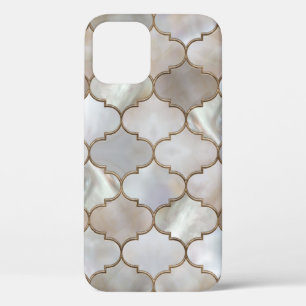 Marokkaanse trellis Pearl en Gold iPhone 12 Hoesje
