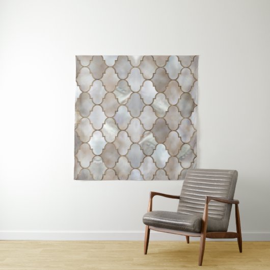 Marokkaanse trellis Pearl en Gold Wandkleed (In Situ (horizontaal))