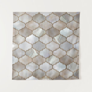 Marokkaanse trellis Pearl en Gold Wandkleed