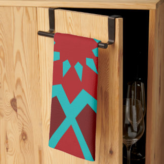 Marokkaanse Turquoise En Rode Patroon Keukenhanddo Theedoek
