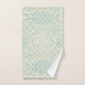 Marokkaanse uienpatroon in gletsjer blauw en crème bad handdoek (Handdoek)