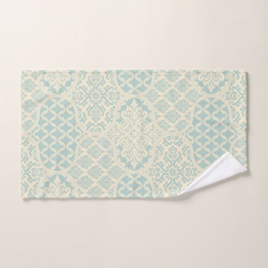 Marokkaanse uienpatroon in gletsjer blauw en crème bad handdoek (Handdoek)
