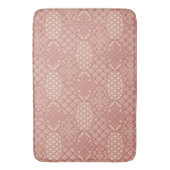 Marokkaanse uienpatroon in Terra-Cotta en linnen Badmat (Voorkant Verticaal)