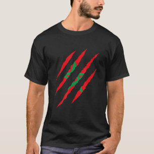Marokkaanse vlag Atlas Lion Scratch T-shirt