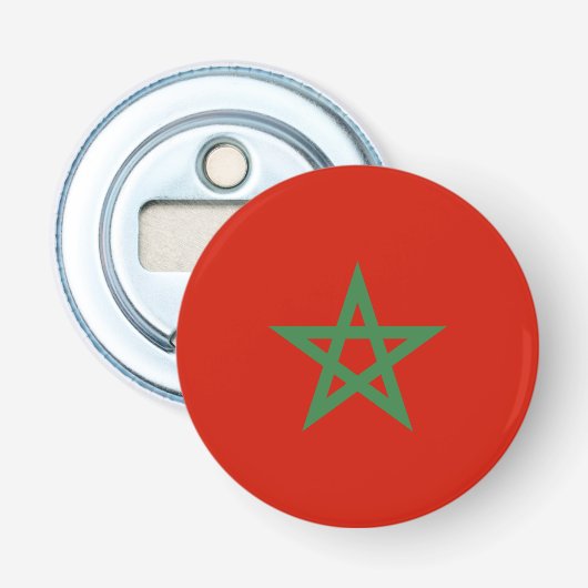 Marokkaanse vlag button flesopener (Voorkant)