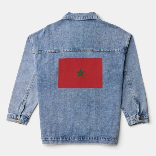 Marokkaanse vlag denim jacket (Achterkant)