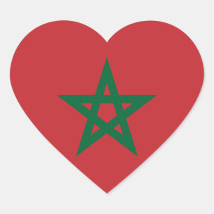 Marokkaanse vlag Heart Sticker