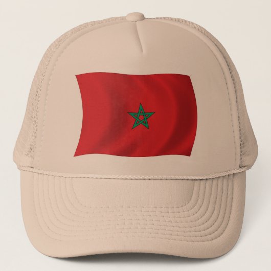 Marokkaanse Vlag Hoed Trucker Pet (Voorkant)