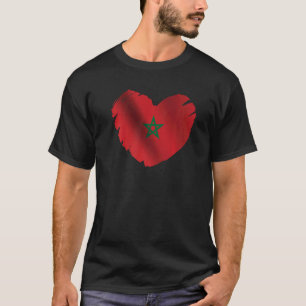 marokkaanse vlag op vorm van hart marokkaans marok t-shirt