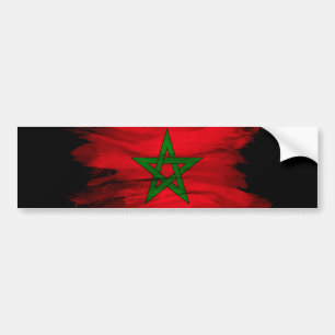 Marokkaanse vlag, penseelstreek, nationale vlag bumpersticker